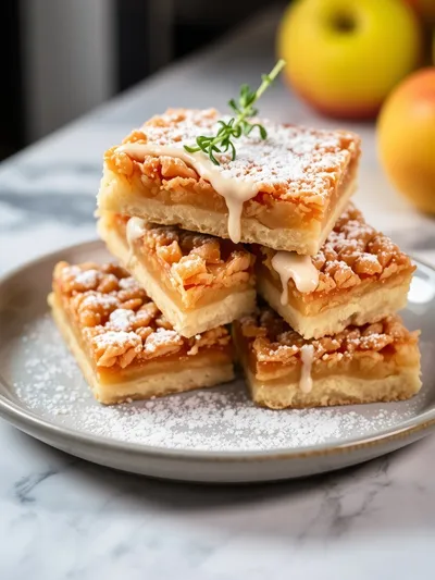 Apple Crisp Shortbread Bars - ready to serve