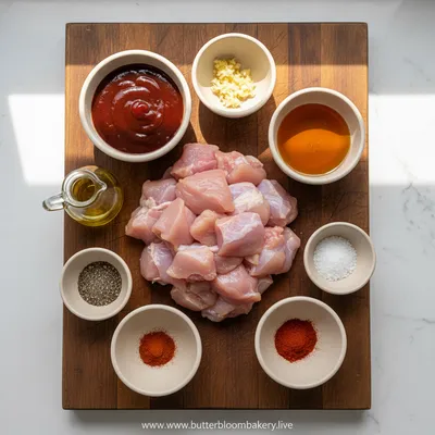 Baked Honey BBQ Chicken Bites - cooking process