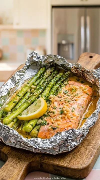 Baked Salmon in Foil Packs With Asparagus