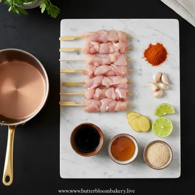 Bang Bang Chicken Skewers - cooking process