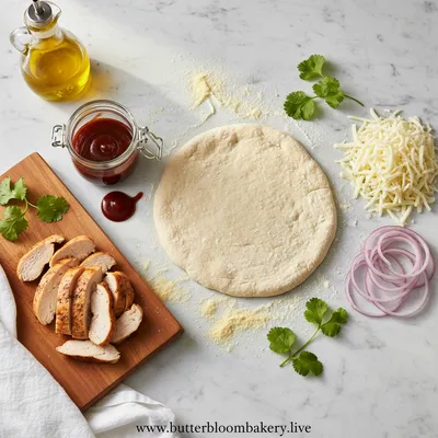 Easy BBQ Chicken Flatbread - cooking process