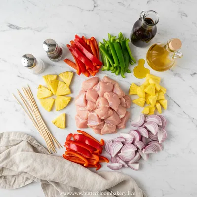 BBQ Pineapple Chicken Kabobs Recipe - cooking process