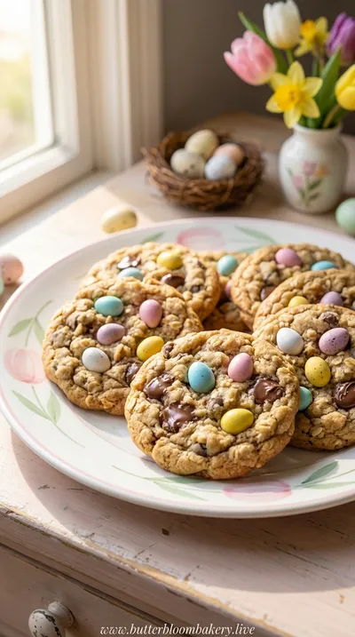Cadbury Egg Oatmeal Chocolate Chip Easter Cookies