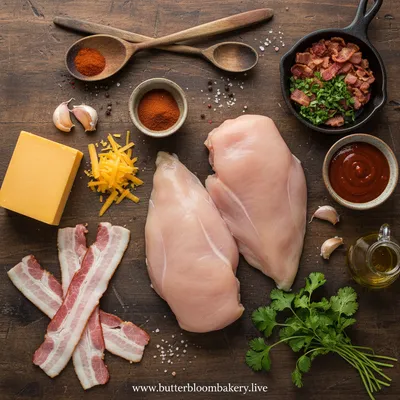 Cowboy BBQ Turkey Bacon Cheddar Chicken - cooking process