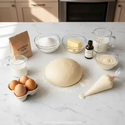Glazed Donuts With Milk Bread Dough - ingredients preparation