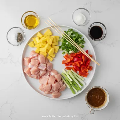 Grilled Pineapple Chicken Kabobs - cooking process