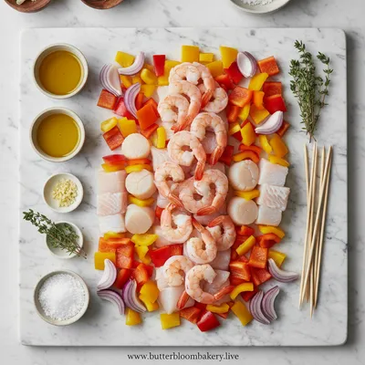 Grilled Seafood Skewers Recipe - cooking process