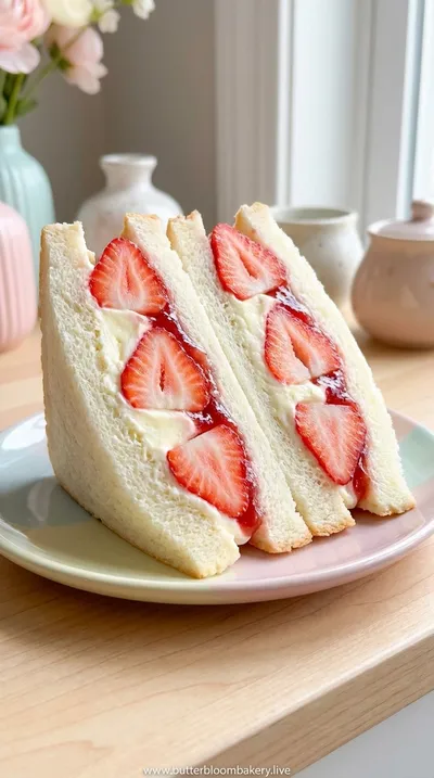 Japanese Fruit Sandwich With Strawberry