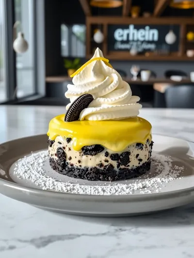 Lemon Oreo Dessert - ready to serve
