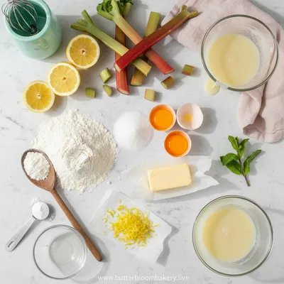 Lemon Rhubarb Loaf with Glaze - cooking process
