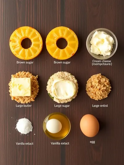 Mini Pineapple Upside-Down Cheesecakes - ingredients preparation