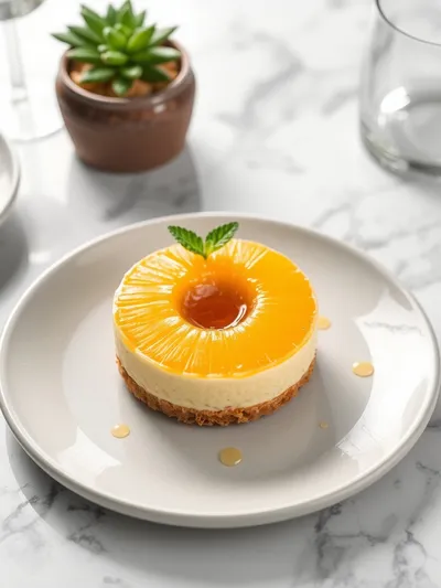Mini Pineapple Upside-Down Cheesecakes - ready to serve