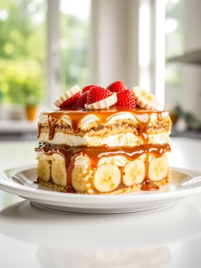 No Bake Banana Split Cake