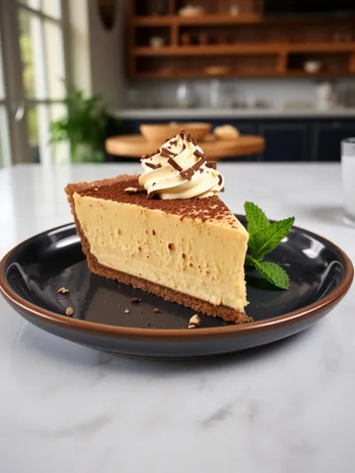 No Bake Peanut Butter Pie - ready to serve