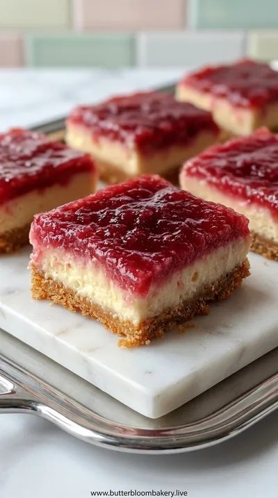 No Bake Rhubarb Cheesecake Squares