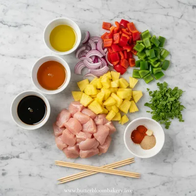 Pineapple Chicken Kabobs Recipe - cooking process