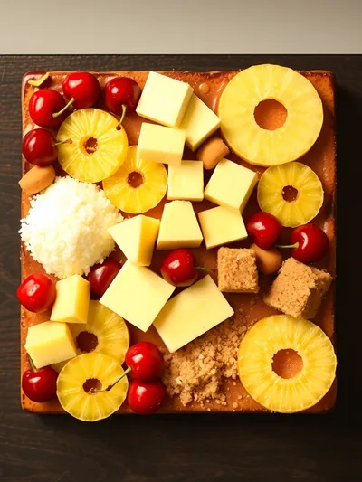 Pineapple Upside-Down Dump Cake - ingredients preparation