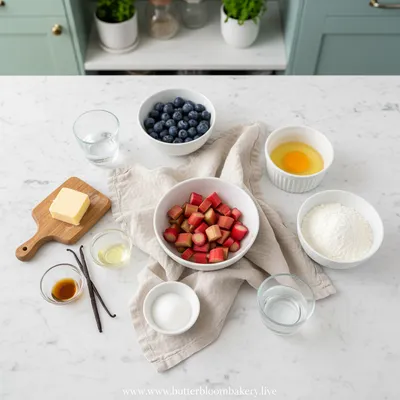 Rhubarb Blueberry Galette - ready to serve