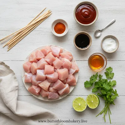 Sticky Barbecue Chicken Skewers - cooking process