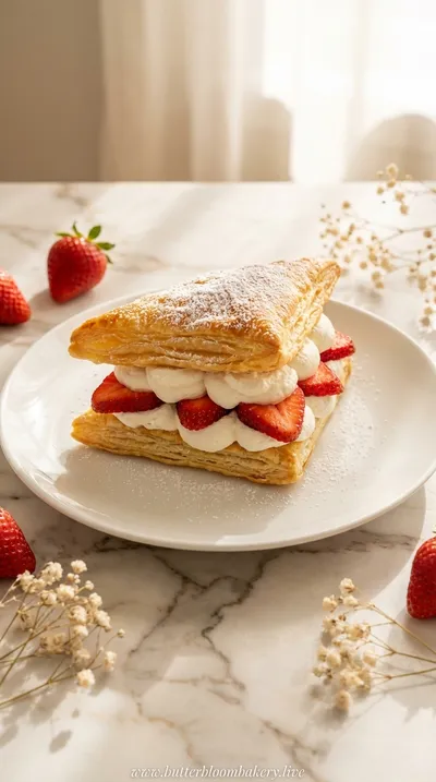 Strawberry & Whipped Cream Puff Pastry Delights