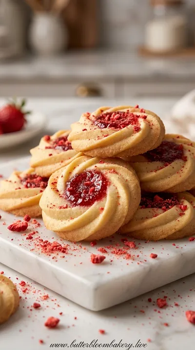 Strawberry Bliss Butter Cookies