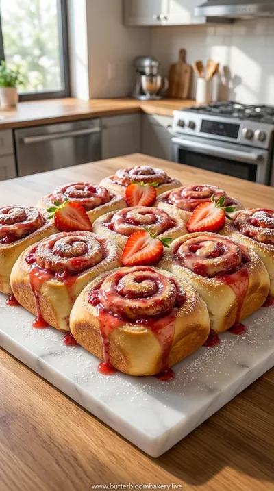 Strawberry Cheesecake Cinnabon Rolls