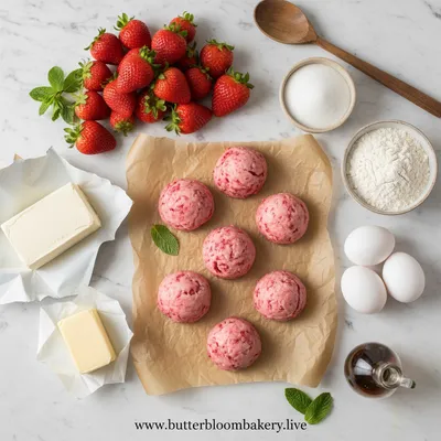 Strawberry Cheesecake Cookies – Soft Jammy Treat - ingredients preparation