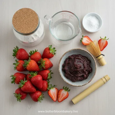Strawberry Daifuku Mochi – Soft Japanese Rice Cake - cooking process