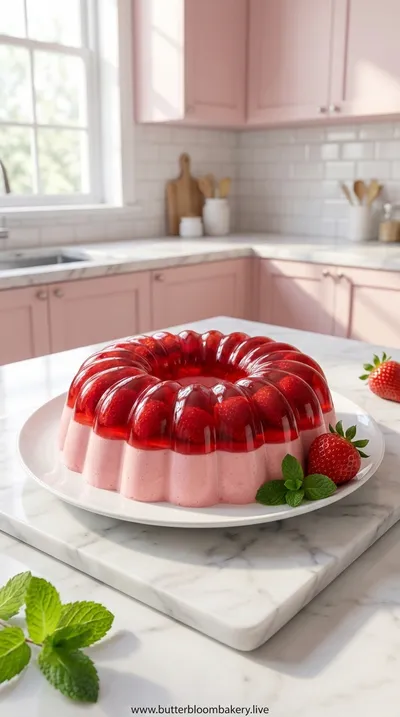 Elegant Strawberry Jelly Cake