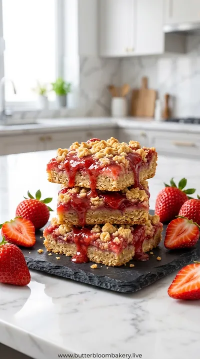 Strawberry Oatmeal Crumble Bars