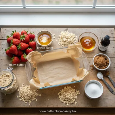 Strawberry Oatmeal Crumble Bars - cooking process