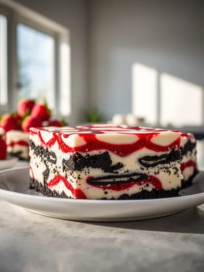 Strawberry Oreo Cheesecake Bars