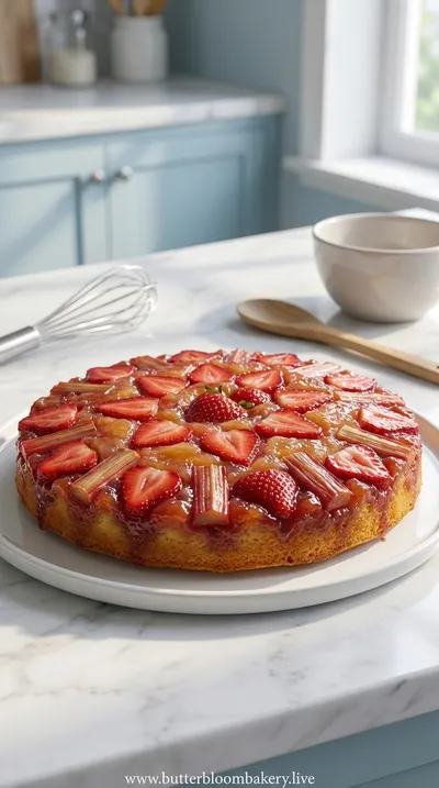 Strawberry Rhubarb Upside Down Cake – Sweet Spring Treat
