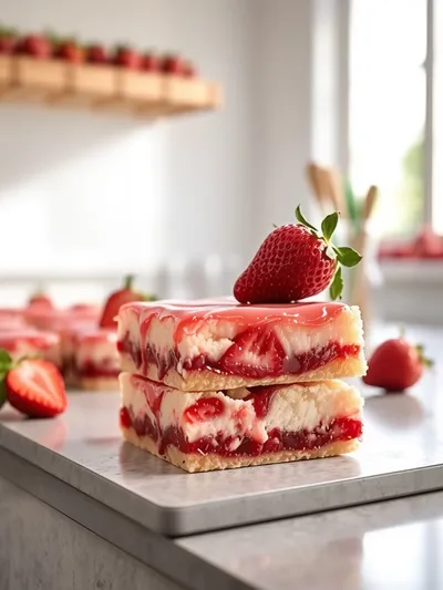 Easy Strawberry Shortcake Bars with Buttery Crust