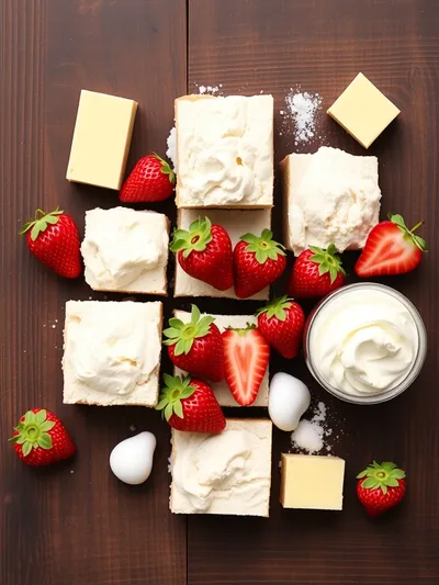 Easy Strawberry Shortcake Bars with Buttery Crust - ingredients preparation