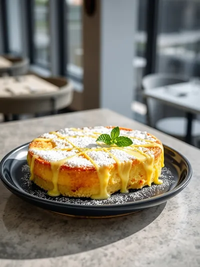 Tangy Lemon Cream Cheese Dump Cake - ready to serve