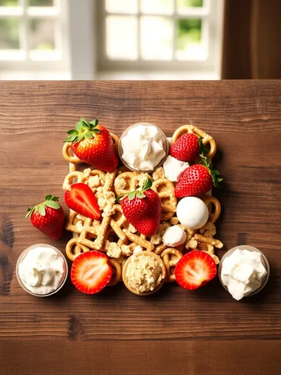Walking Strawberry Pretzel Salad - ingredients preparation