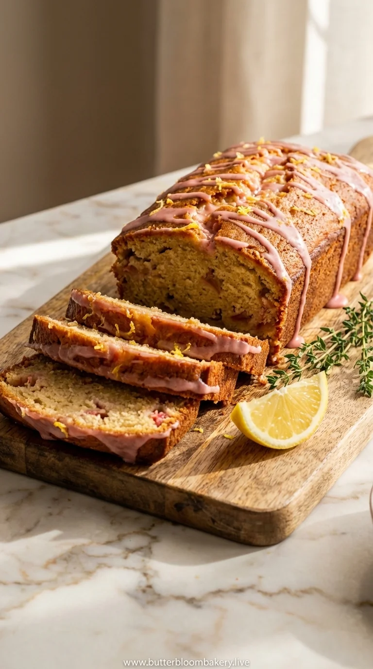 Zesty Lemon Rhubarb Loaf Cake